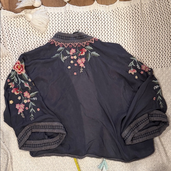 Johnny Was Womens Large  Multicolor Embroidered Kimono - Picture 8 of 9